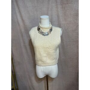 Le Lis Collection Cream Mock Neck Sleeveless Sweater Vest MWT5735 Small